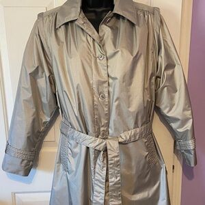 British Mist Champagne long trench coat size 8